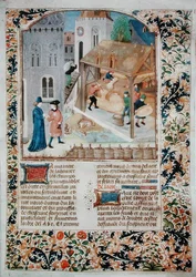 Ms 5064 fol.35r Threshing、Livre des Prouffitz Champestres、Pietro de Crescenzi（1230-132021）